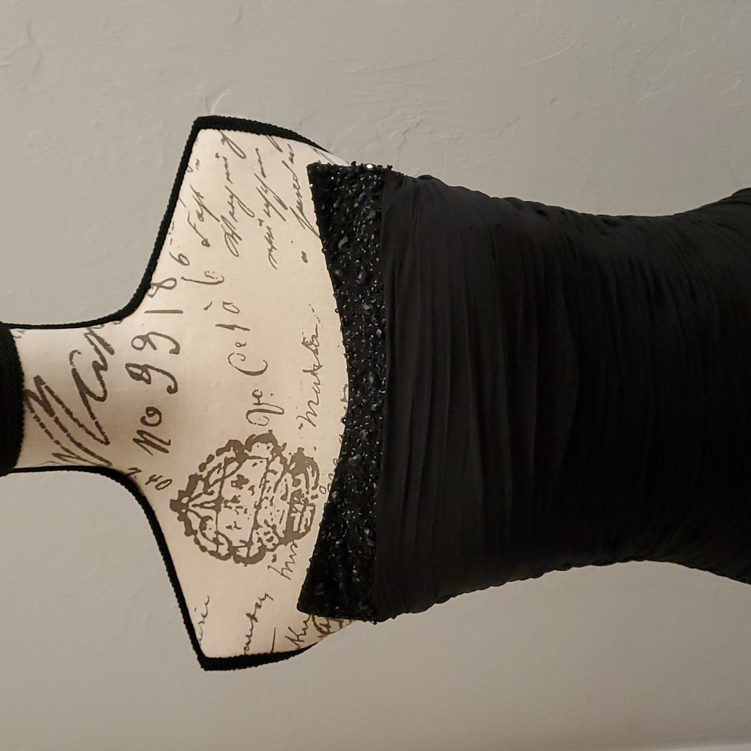 Basix Ii Gorgeous 100% Silk Black Dress New